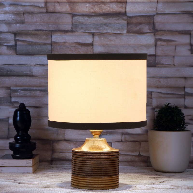 Torulosa Wooden Table Lamp - White