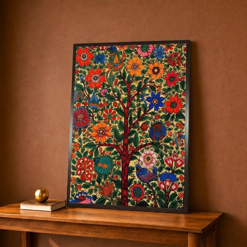 Scarlet Blossom Tree Canvas Wall Painting