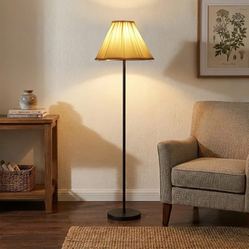 Snow Pleat Cotton Floor Lamp