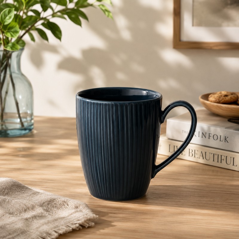 Noritake Mattino Porcelain Coffee Mug (Blue) - 380 mL - 380 mL
