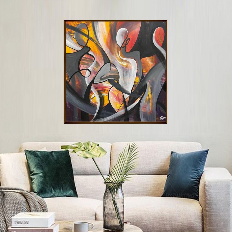 Crimson Flux Canvas Wall Painting