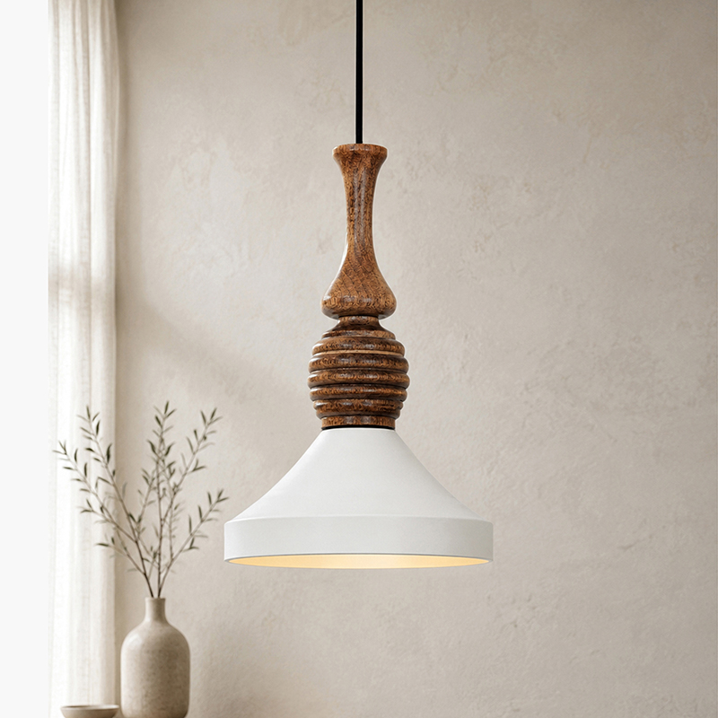 Velden Rustic Metal Ceiling Lamp - White