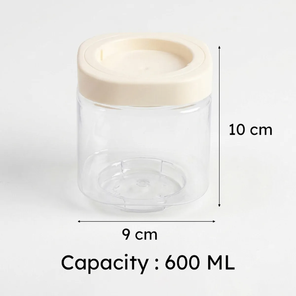 ClearStack White Clear PET Airtight Container (600 mL Each) - Set Of Four