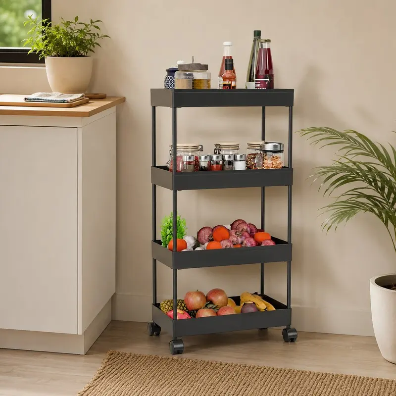 Glide 4 Tier Freestanding Racks - Black