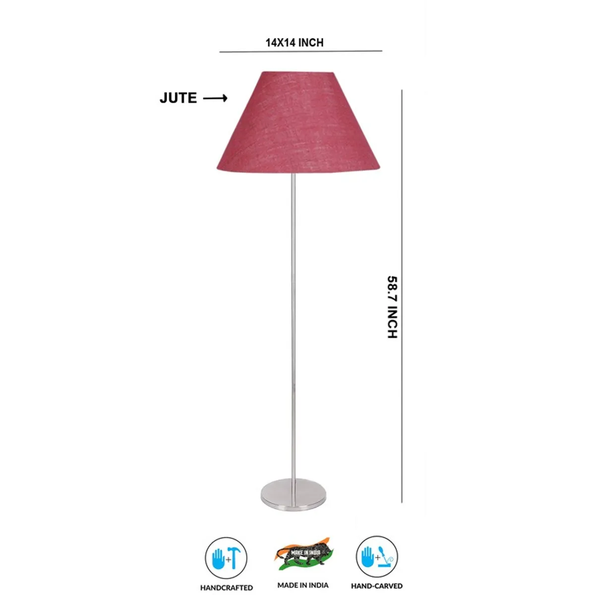 Rose blush floor lamp product image with front view on white background