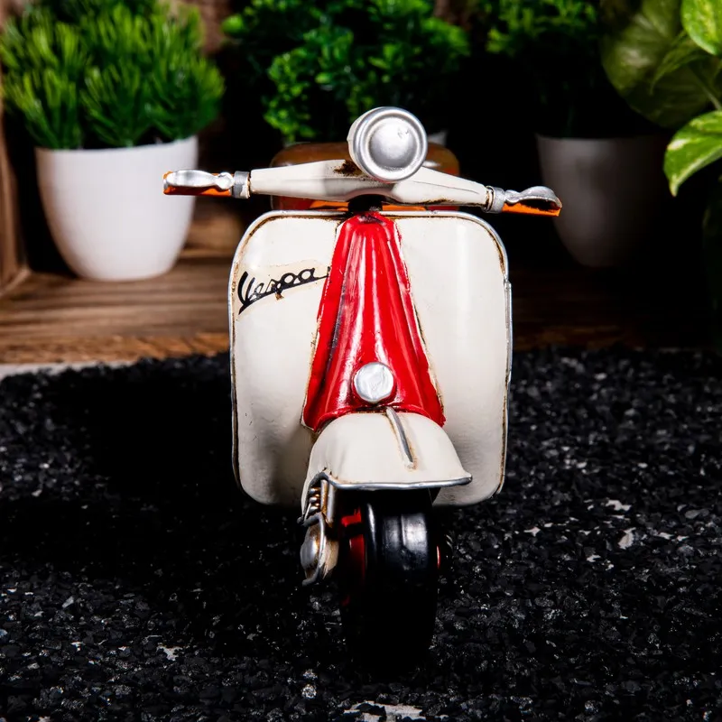 Front view of vintage scooter decorative showpiece