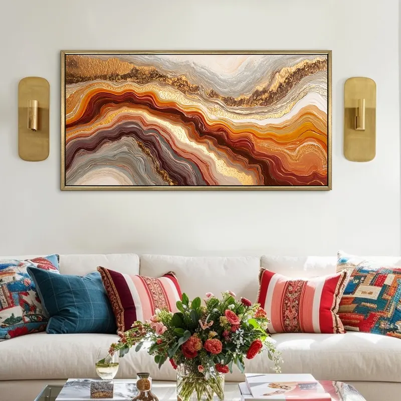 Sunset Canyon Flow Canvas Wall Painting