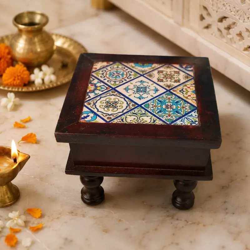 Chauranga Mango Wood Stool - 8 inch