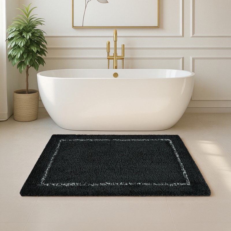 CalmStep Anti Skid Bath Mat - Black - 40 x 60 cms
