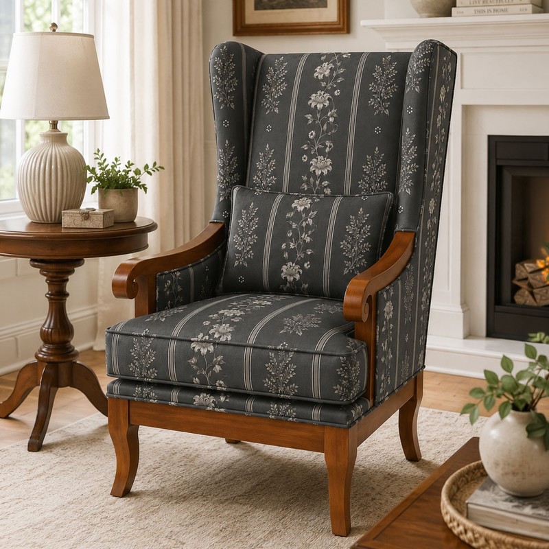Ease Teak Wood & Suede Lounge Chair