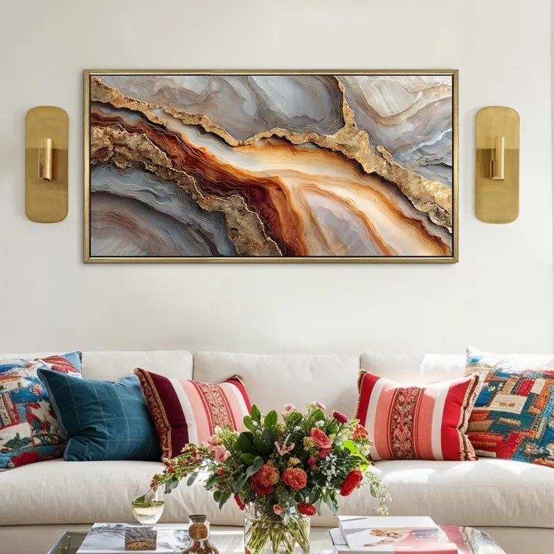 Golden Ridge Geode Canvas Wall Painting