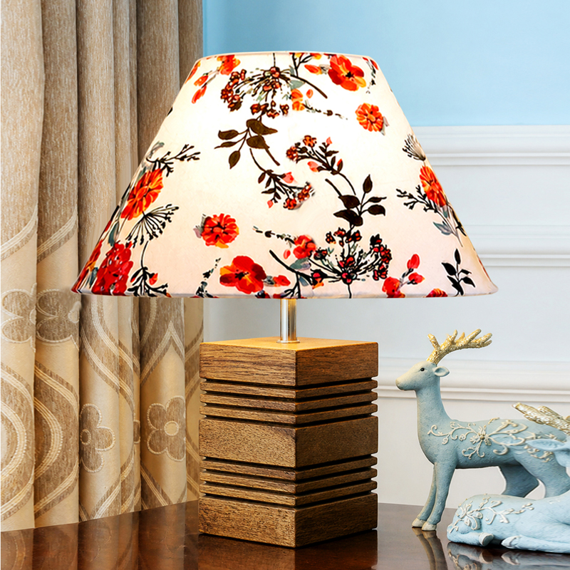 Blossom Cube Fabric Table Lamp - Multicolor