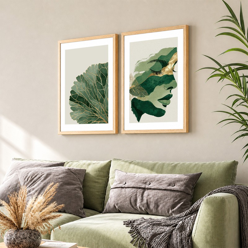 Nature's Muse Wall Art With Frame (250 GSM) - Set of Two