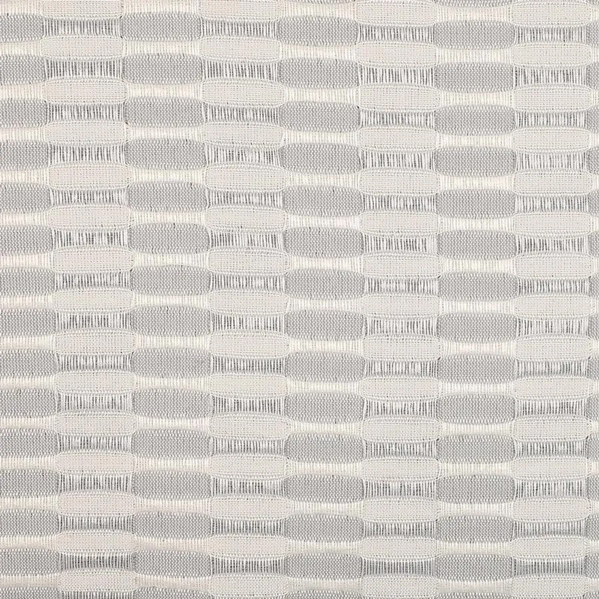 Close-up of the grey cushion cover fabric showing the striped textured pattern