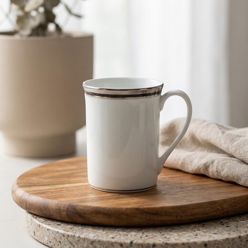 Noritake Smoothcurve Porcelain Coffee Mug - 360 mL - 360 mL
