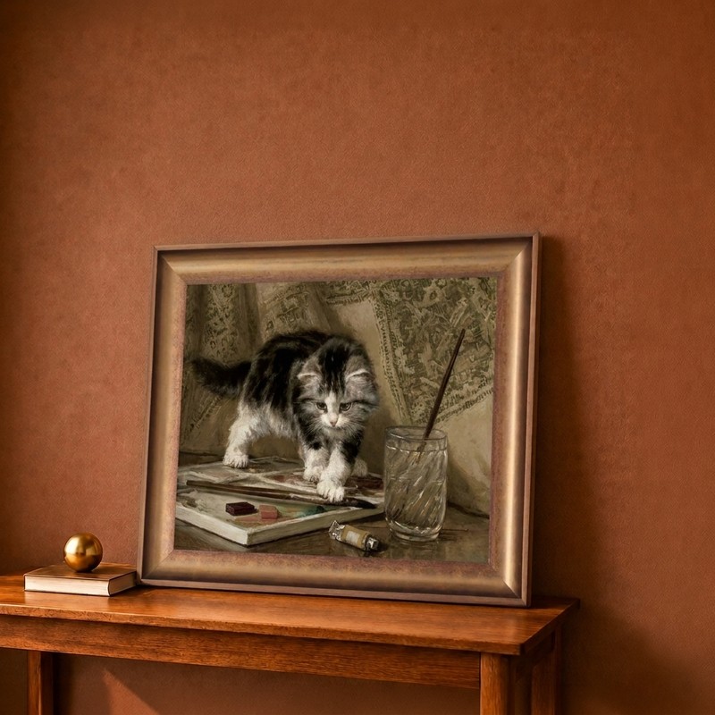 Curious Kitten Canvas Wall Painting