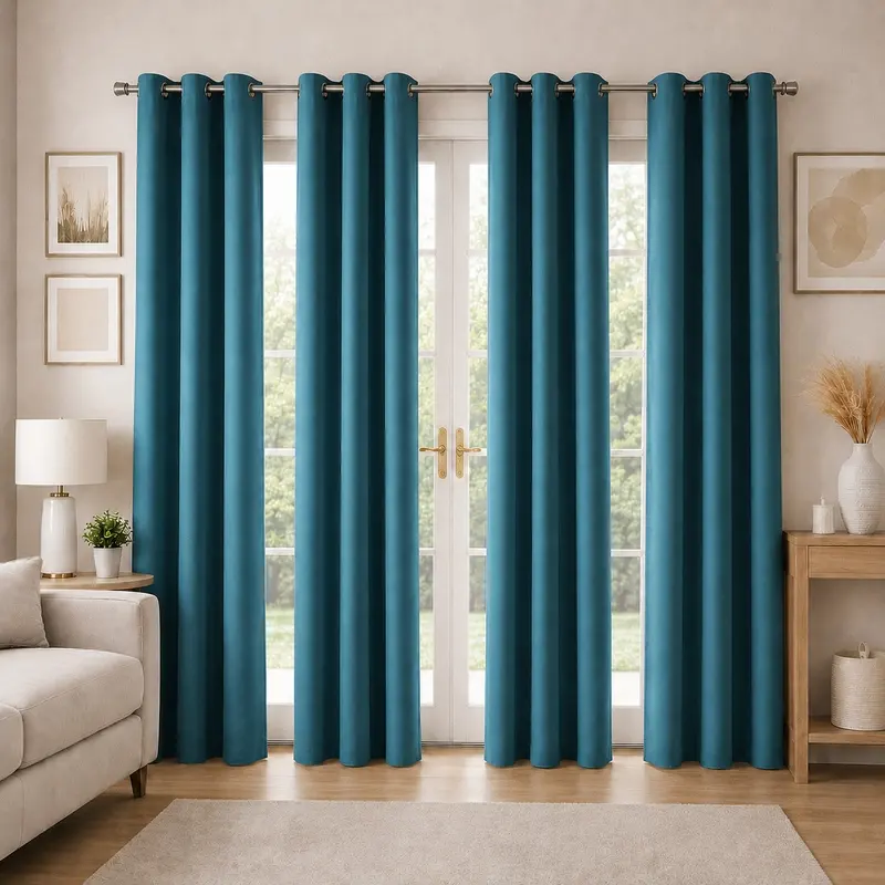 Form Fit Velvet Curtain (Teal) - Set of Four