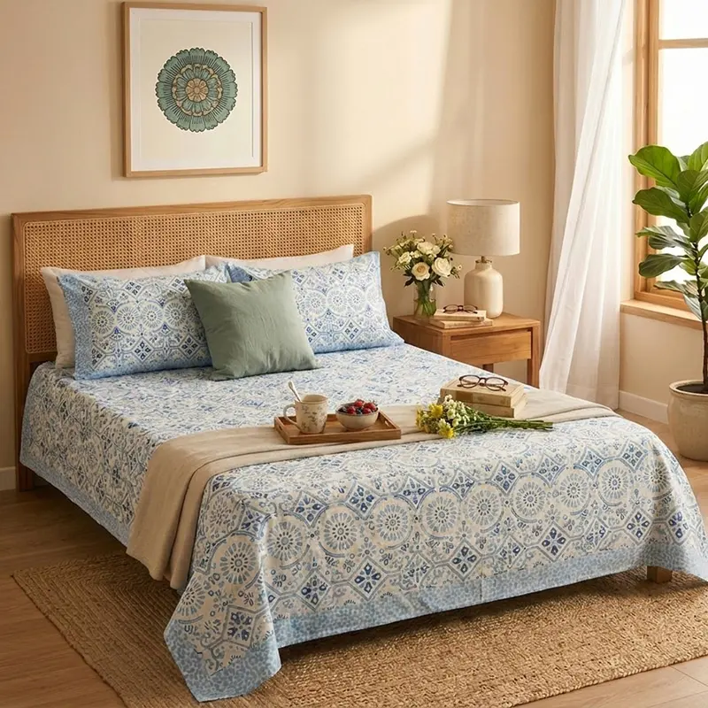 Bagicha Printed Cotton Bedsheet - 186 TC