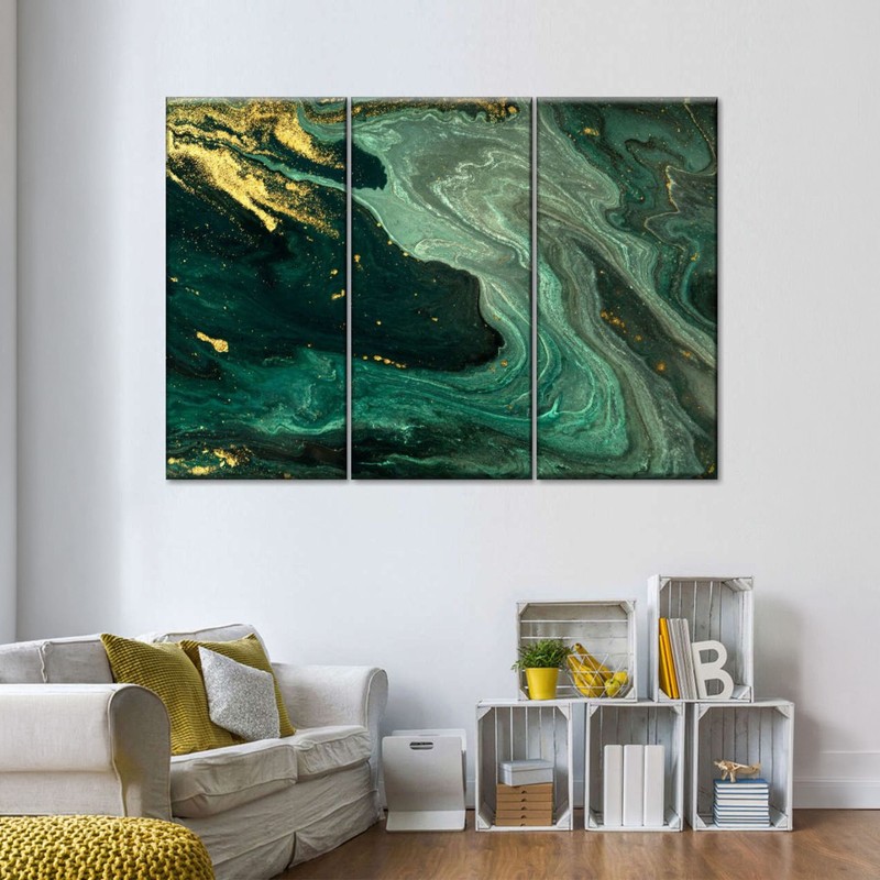 Emerald Marble Abstract Canvas Wall Painting