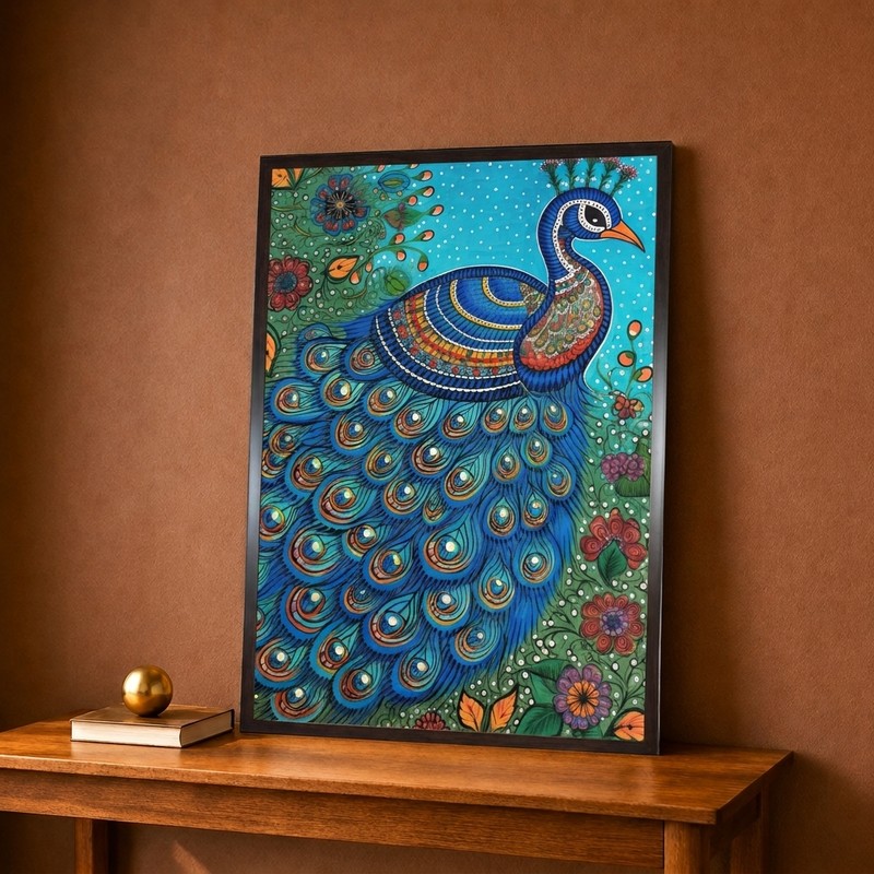 Enchanted Peacock Garden Canvas Wall Painting