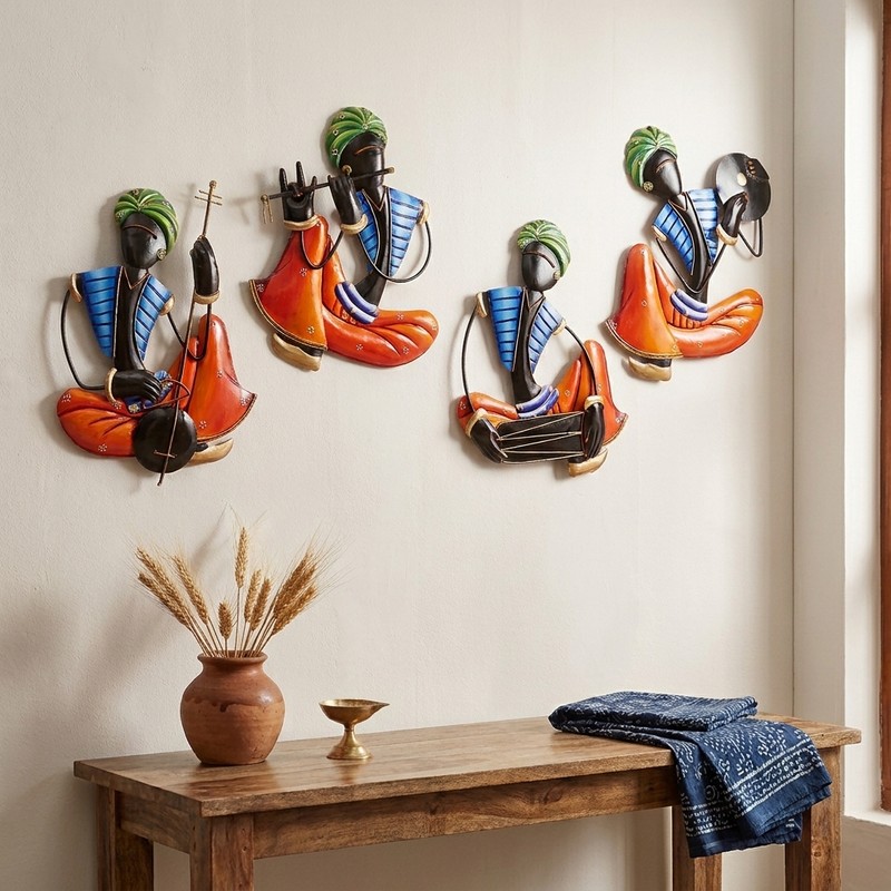 Folk Fiesta Iron Wall Accent - Set of Four