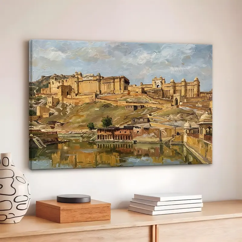 Historic Fort and Water Reservoir Canvas Wall Painting