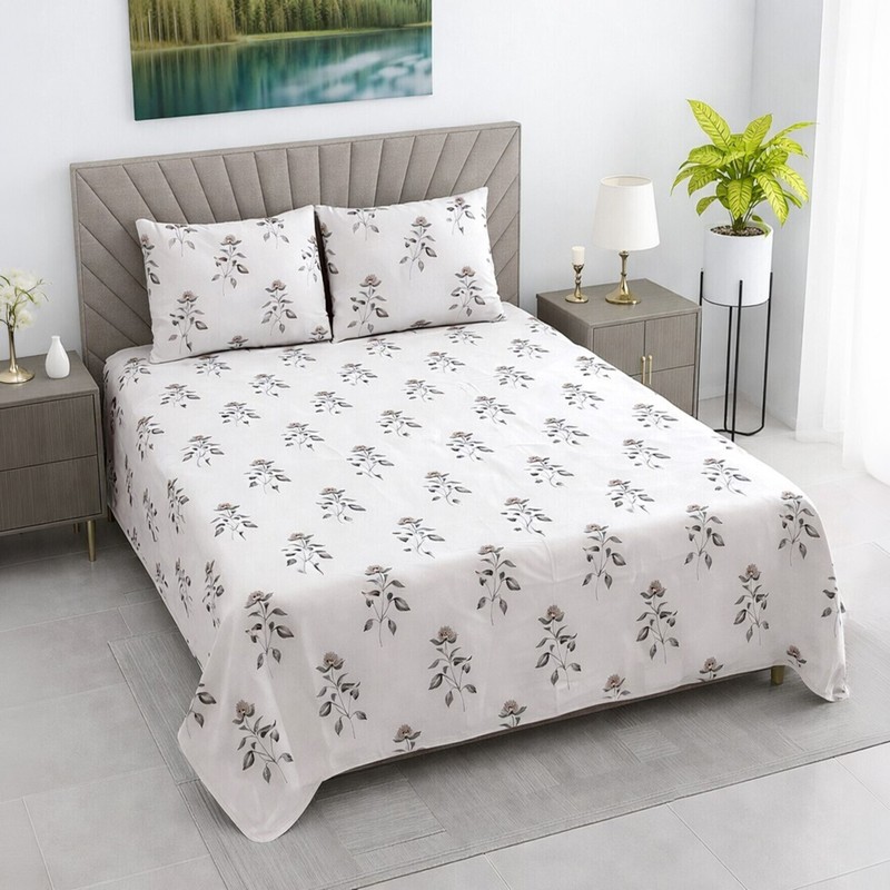 Folk Essence Cotton Bedsheet - 400 TC - Queen/Double