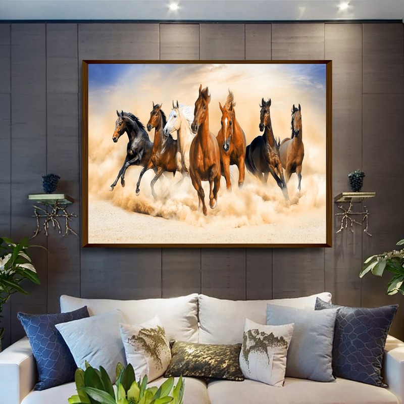 Saptashva Horse Canvas Wall Painting