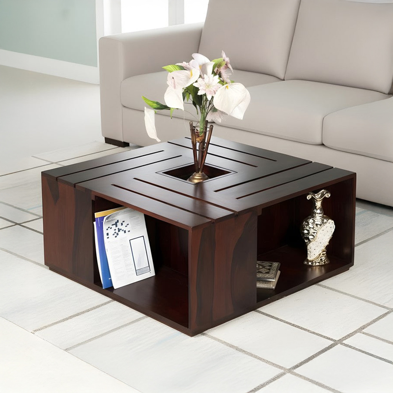 Zervon Sheesham Wooden Center Table - Brown