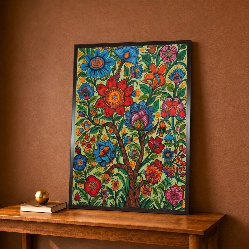 Blooming Folk Garden Canvas Wall Painting