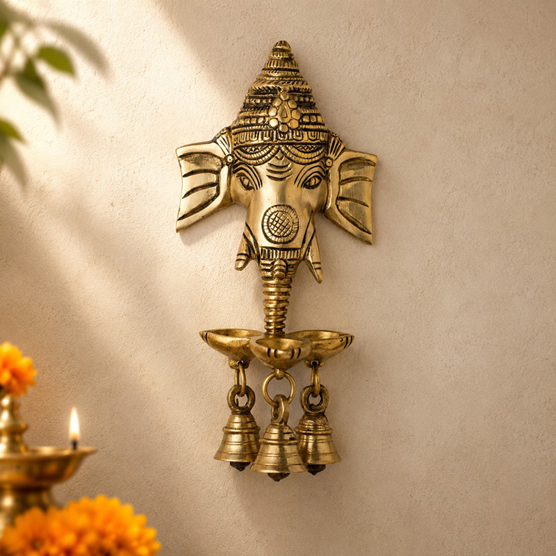 Suvarna Gaja Brass Wall Diya