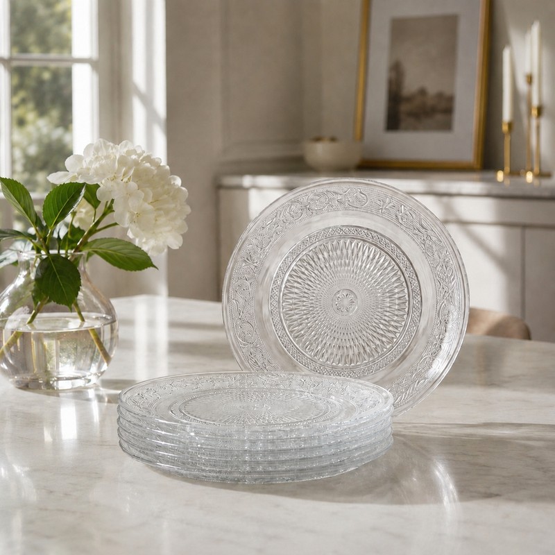 Banquet Glass Quarter Plates - Set of Six