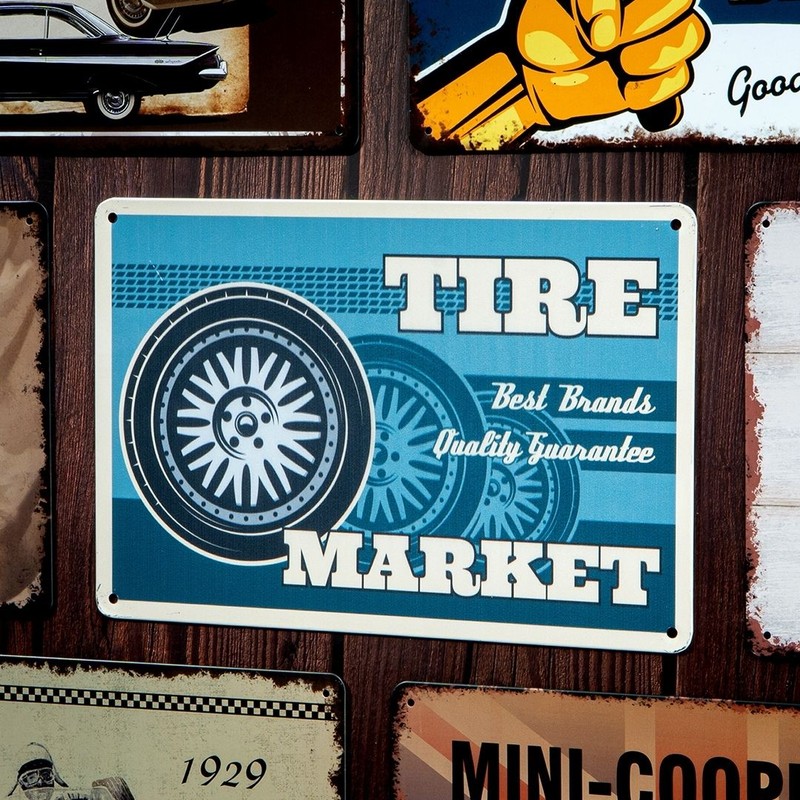 Tire Market Metal Wall Accent