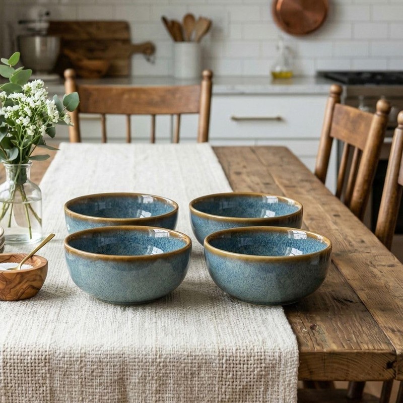 TableTreat Ceramic Snack Bowls (Grey/180 mL) - Set of Four - Size