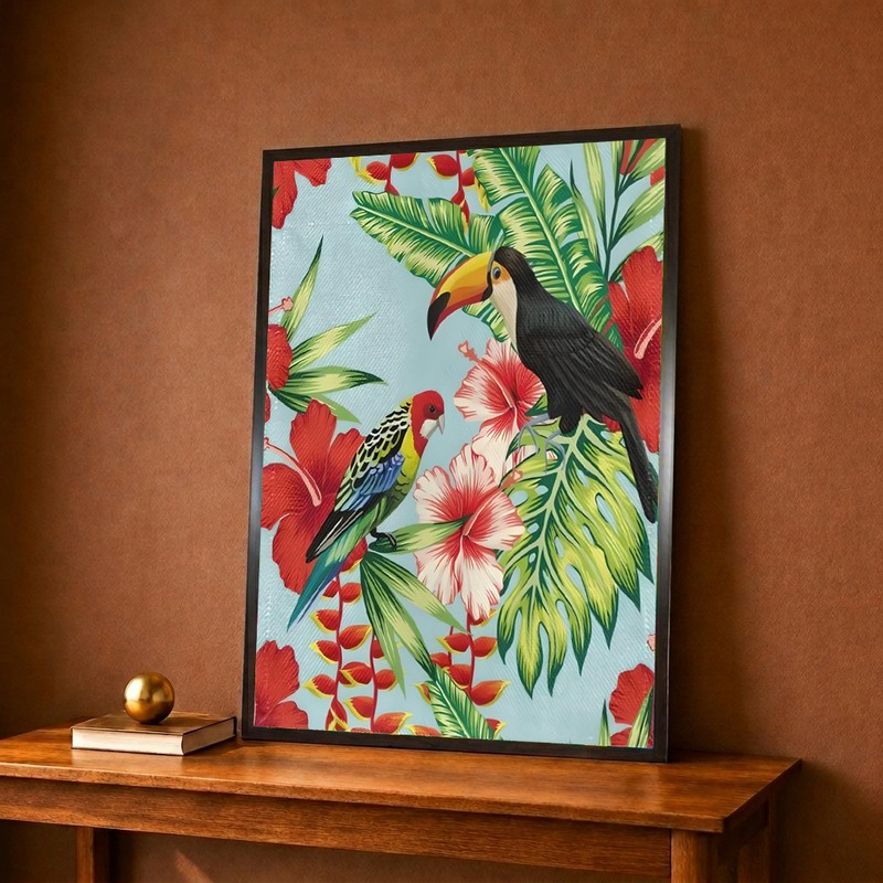 Exotic Toucan Garden Canvas Wall Painting