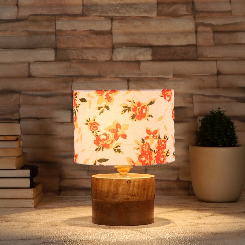 Sparaxis Wooden Table Lamp - Orange
