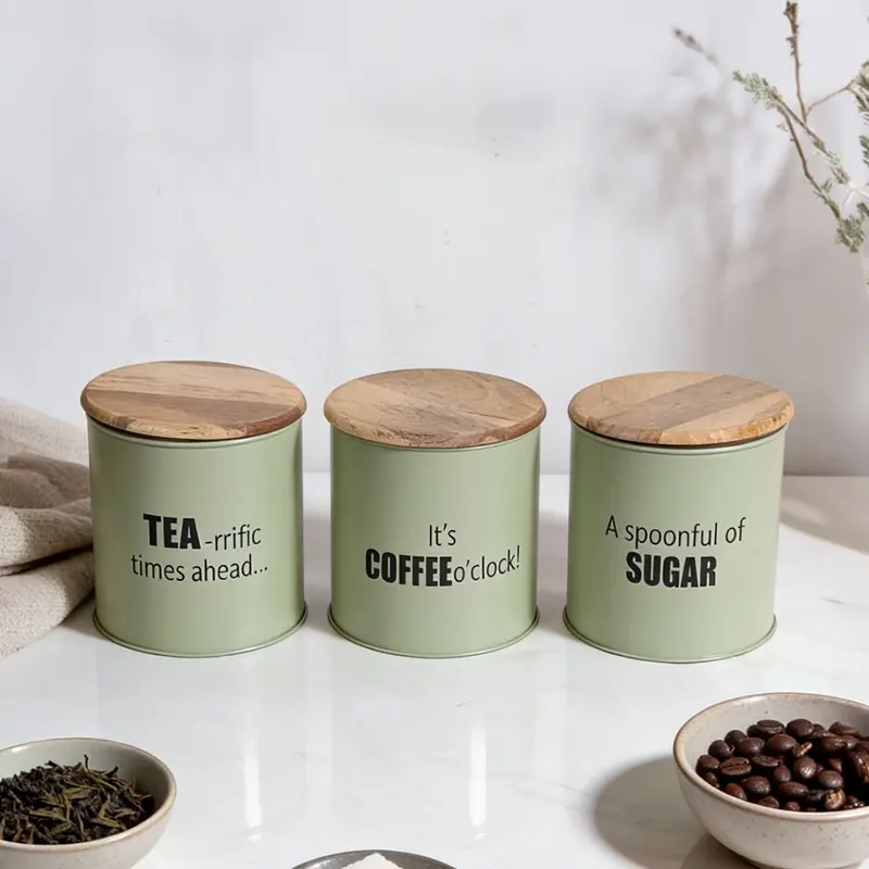 Fresh Harvest Metal Containers (1000 ML) - Set of Three