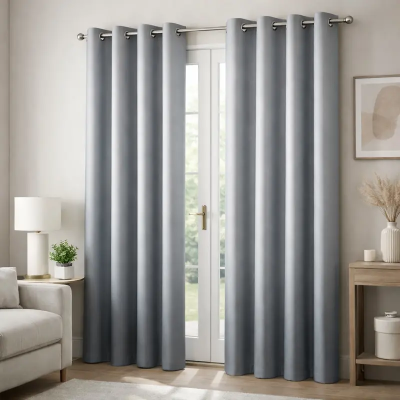 Form Fit Velvet Curtain (Grey) - Set of Two