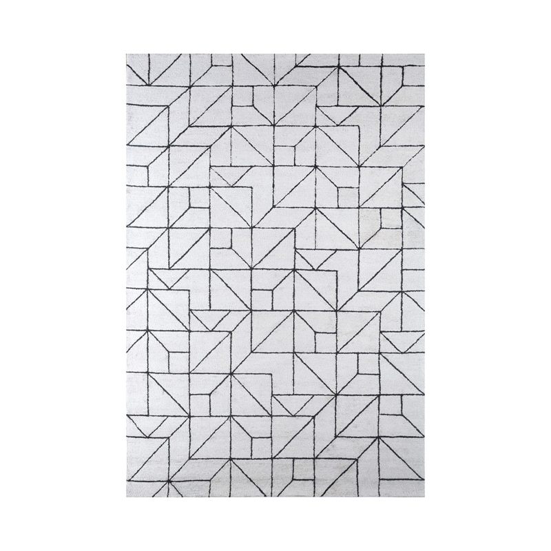 Jaipur Rugs Tangram Hand Tufted Carpet - White, Black - 6 x 9 ft