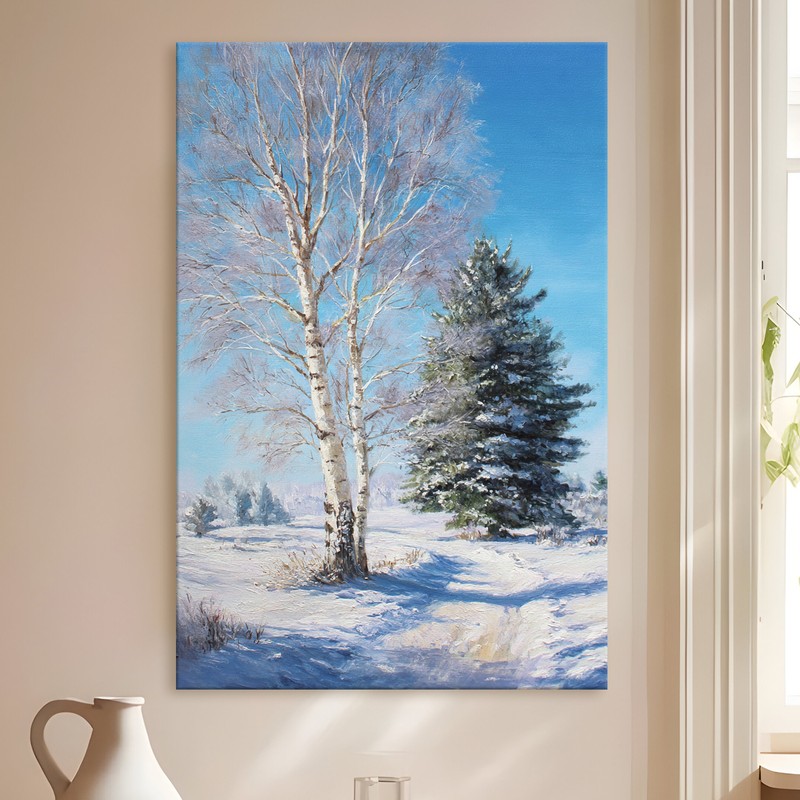 Winter Aspen Gallery Wrapped Canvas Wall Painting