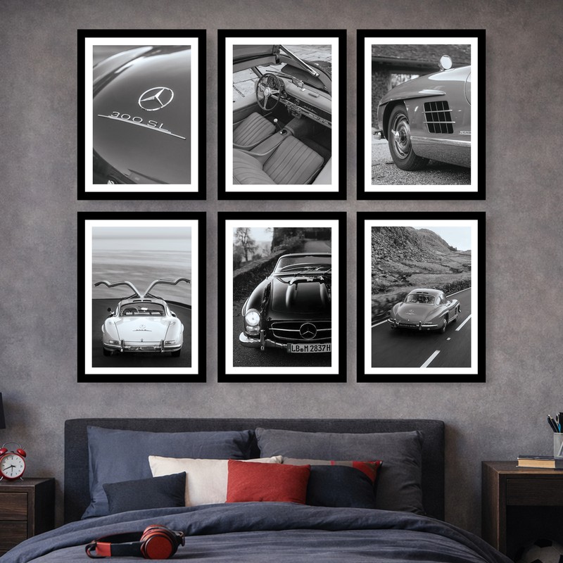 Driven by Heritage Grey Wall Art - Set of Six