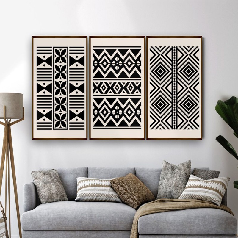 Shoowa Canvas Wall Painting - Set of Three
