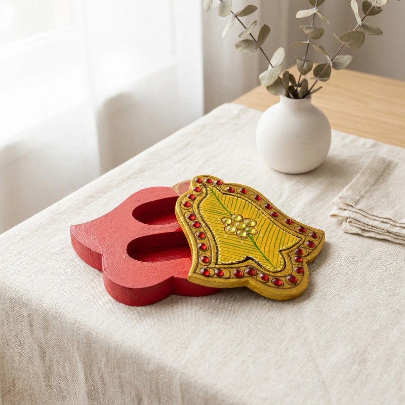 Meenakari Bell Shape Kum Kum Roli Box