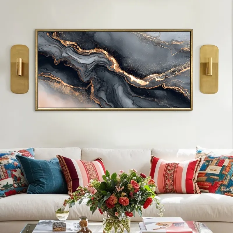Obsidian River Flow Canvas Wall Painting