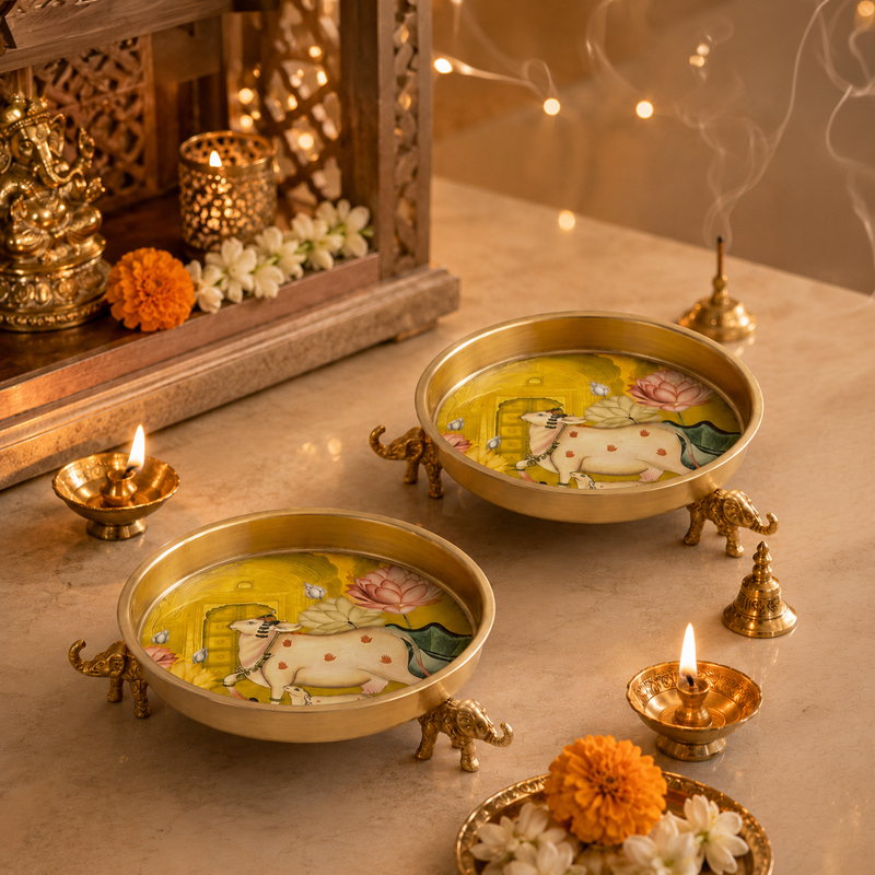 Vrindavan Bloom Urli - Set of Two