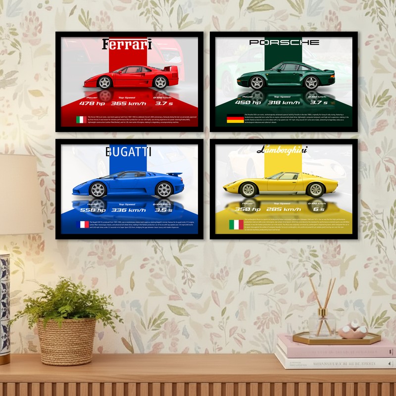 Motorsport Classics Wall Art - Set of Four