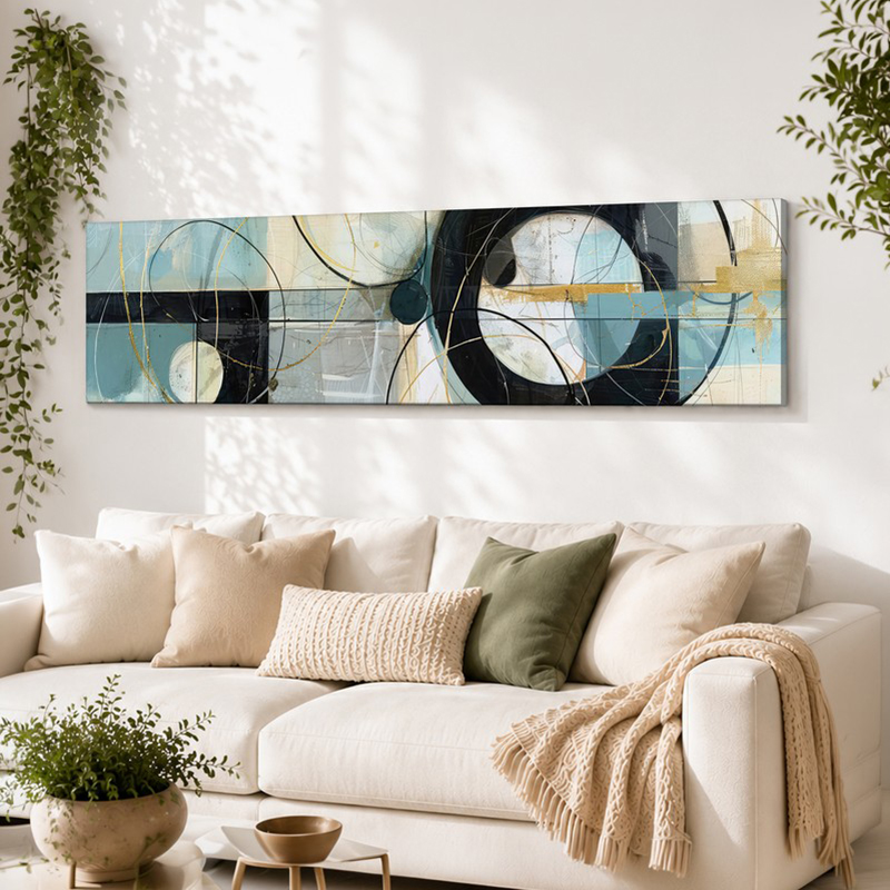 Whispers In Blue Abstract Canvas Wall Art