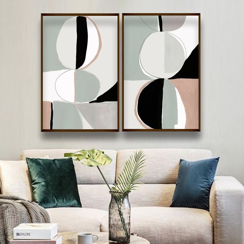 Sphaerula Canvas Wall Painting - Set of Two