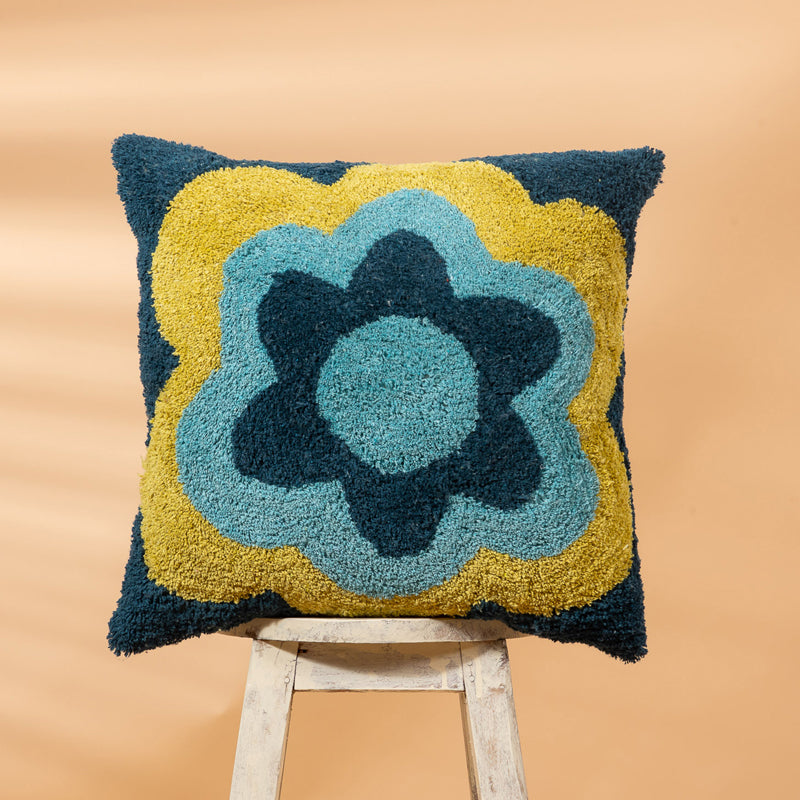 Petal Loop Tufted Cushion Cover - 18 x 18 Inches