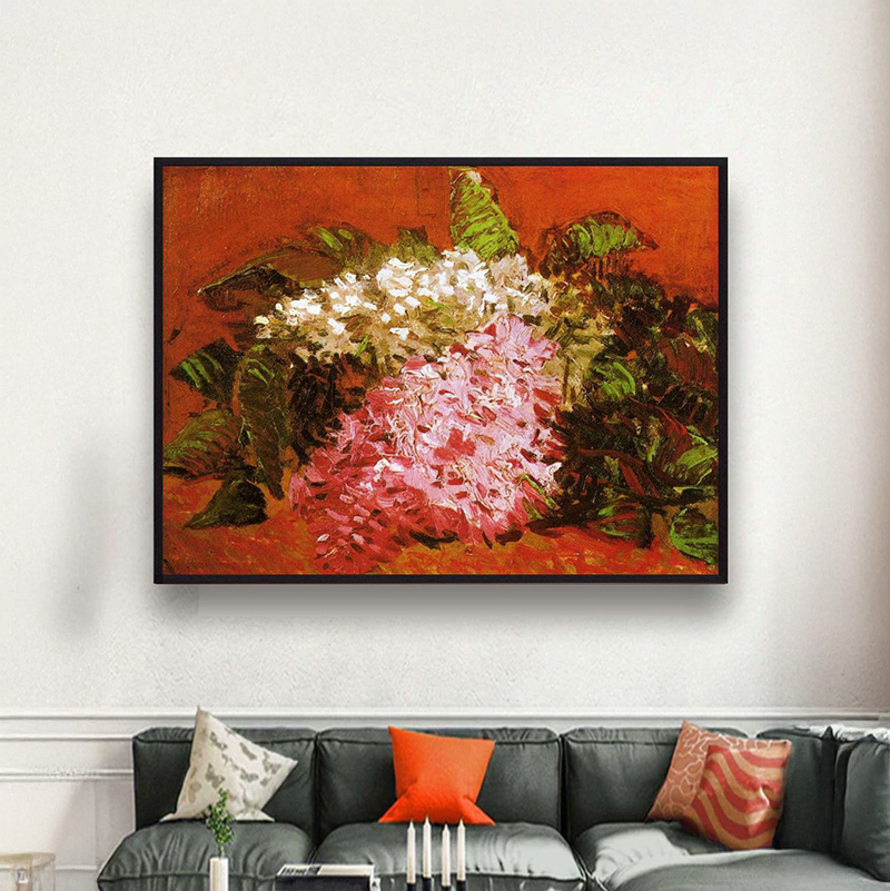 Flowering Branch in Crimson Canvas Wall Painting With Frame - Small